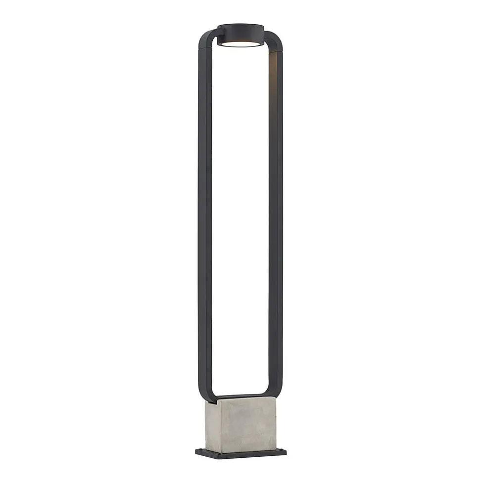 Lucande LED-gadelampe Belna, 100 cm, antracit, beton, IP65
