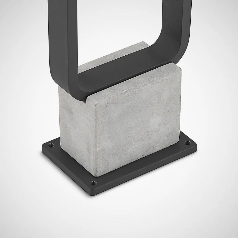 Lucande LED-gadelampe Belna, 100 cm, antracit, beton, IP65