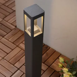 Lucande LED-gadelampe Bernd, 60 cm, antracit, aluminium