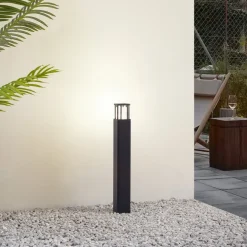 Lucande LED-gadelampe Dakil, sort, aluminium