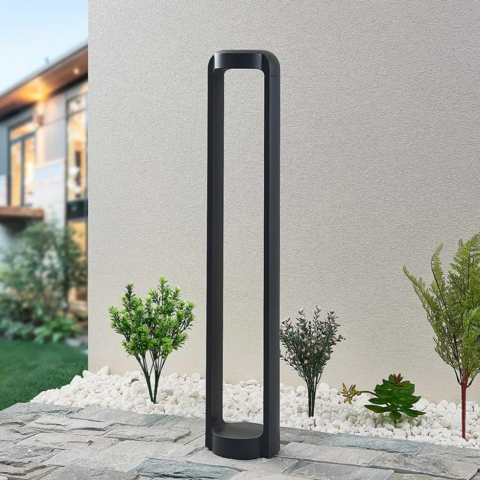 Lucande LED-gadelampe Habsa, 80 cm, antracit, metal