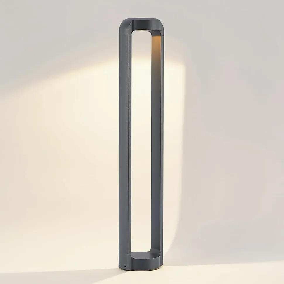 Lucande LED-gadelampe Habsa, 80 cm, antracit, metal