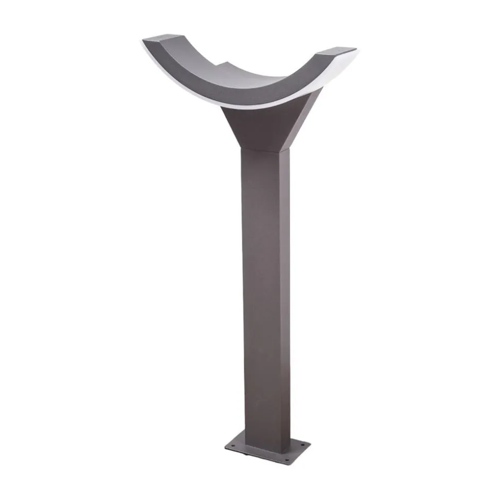 Lucande LED-gadelampe Halv, 60 cm, antracit, metal, IP54
