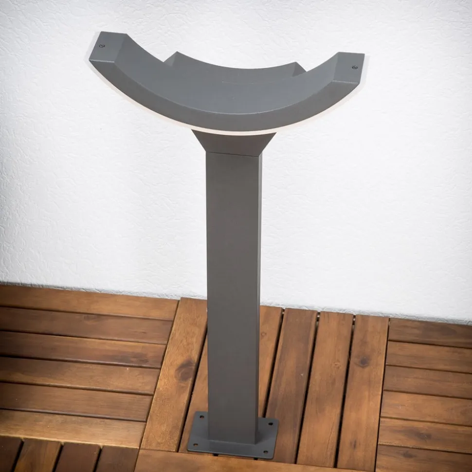 Lucande LED-gadelampe Halv, 60 cm, antracit, metal, IP54