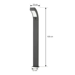 Lucande LED-gadelampe Lennik, sensor, 100 cm, antracit