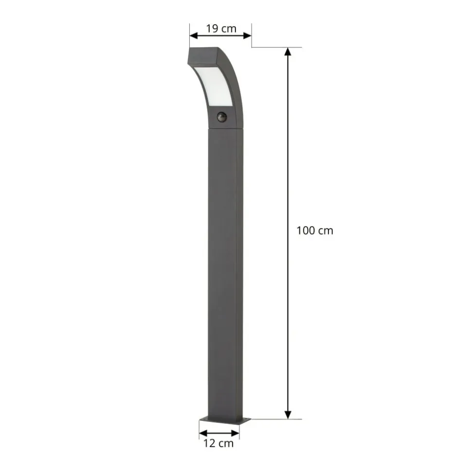 Lucande LED-gadelampe Lennik, sensor, 100 cm, antracit