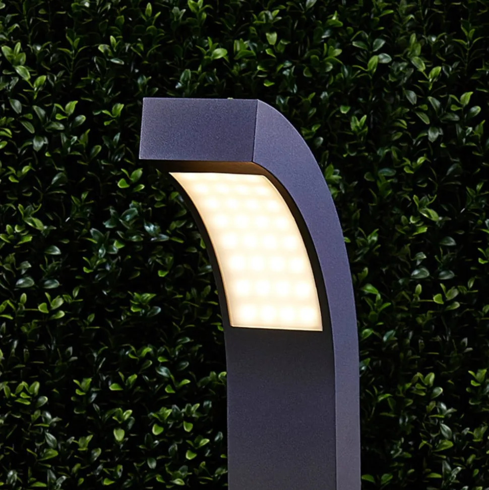 Lucande LED-gadelampe Lennik, 100 cm, antracit, metal