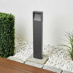 Lucande LED-gadelampe Leya, 65 cm, antracit, metal, IP54