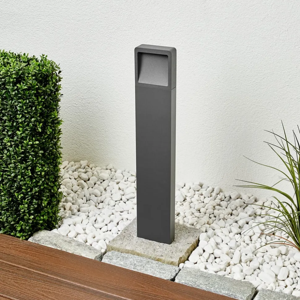 Lucande LED-gadelampe Leya, 65 cm, antracit, metal, IP54
