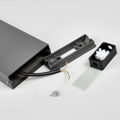 Lucande LED-gadelampe Leya, 65 cm, antracit, metal, IP54