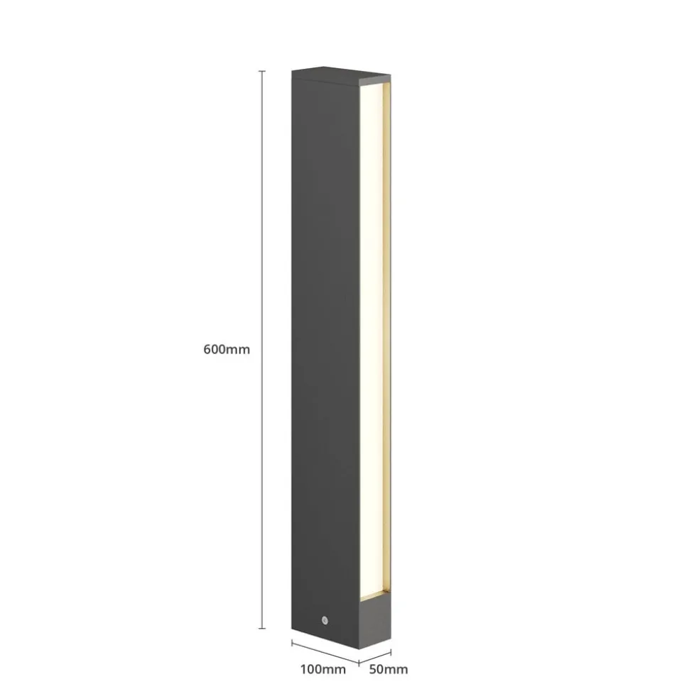 Lucande LED-gadelampe Lirka, 2 lyskilder, grå, metal, 60 cm