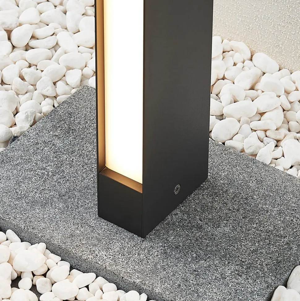 Lucande LED-gadelampe Lirka, mørkegrå, metal, 60 cm