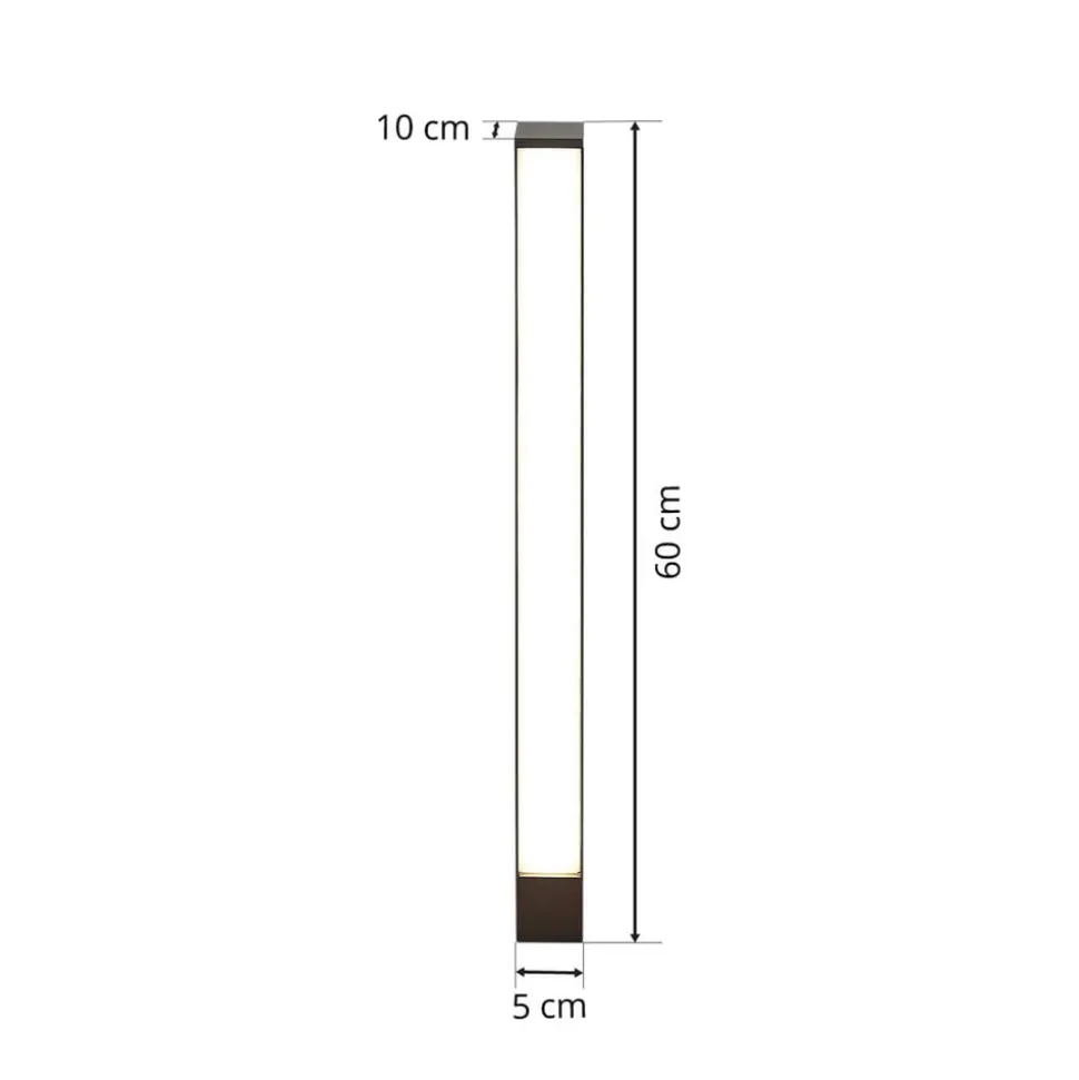Lucande LED-gadelampe Lirka, mørkegrå, metal, 60 cm