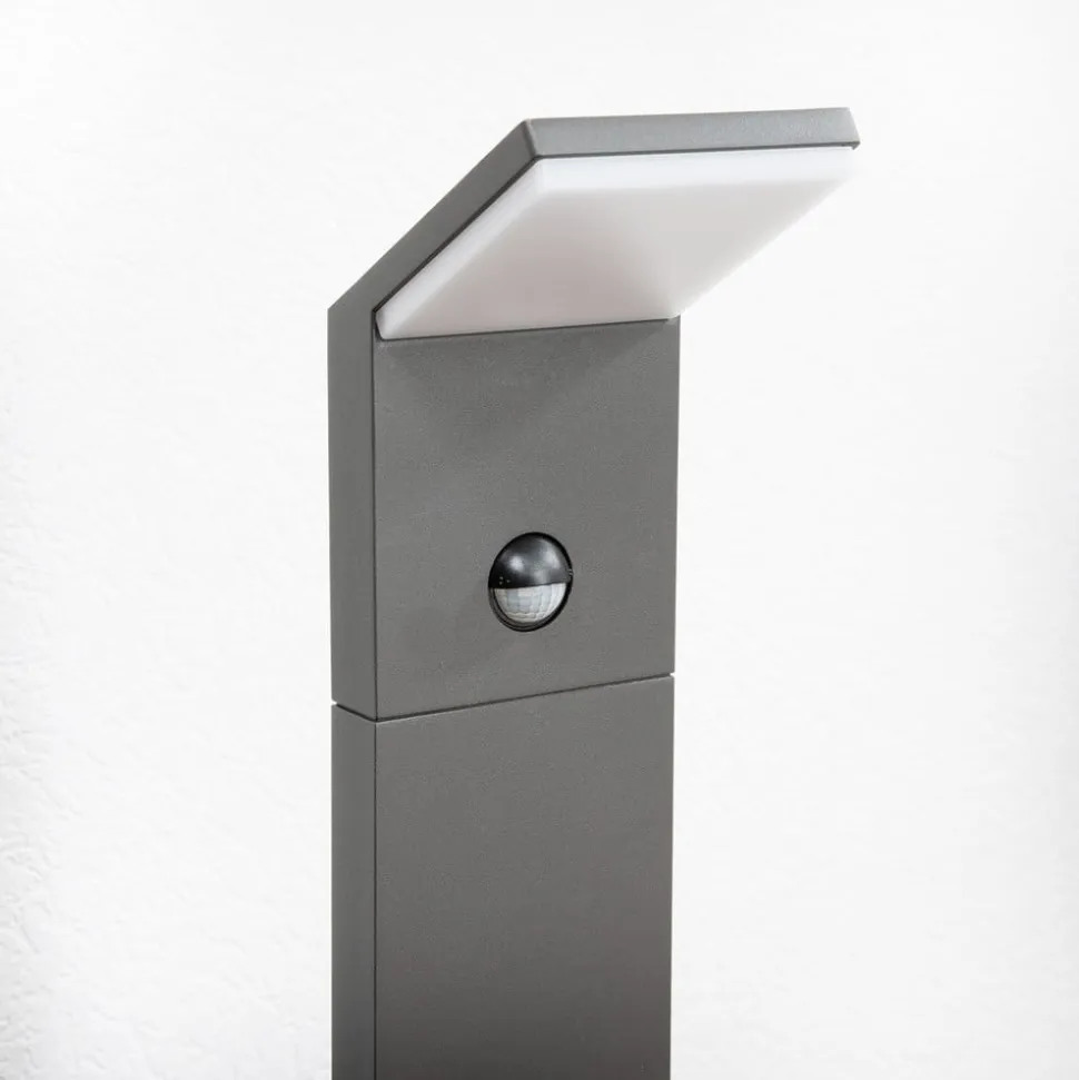 Lucande LED-gadelampe Nevio, sensor, 100 cm, antracit