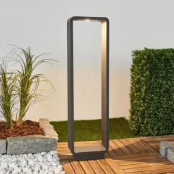 Lucande LED-gadelampe Ninon, 80 cm, antracit, metal