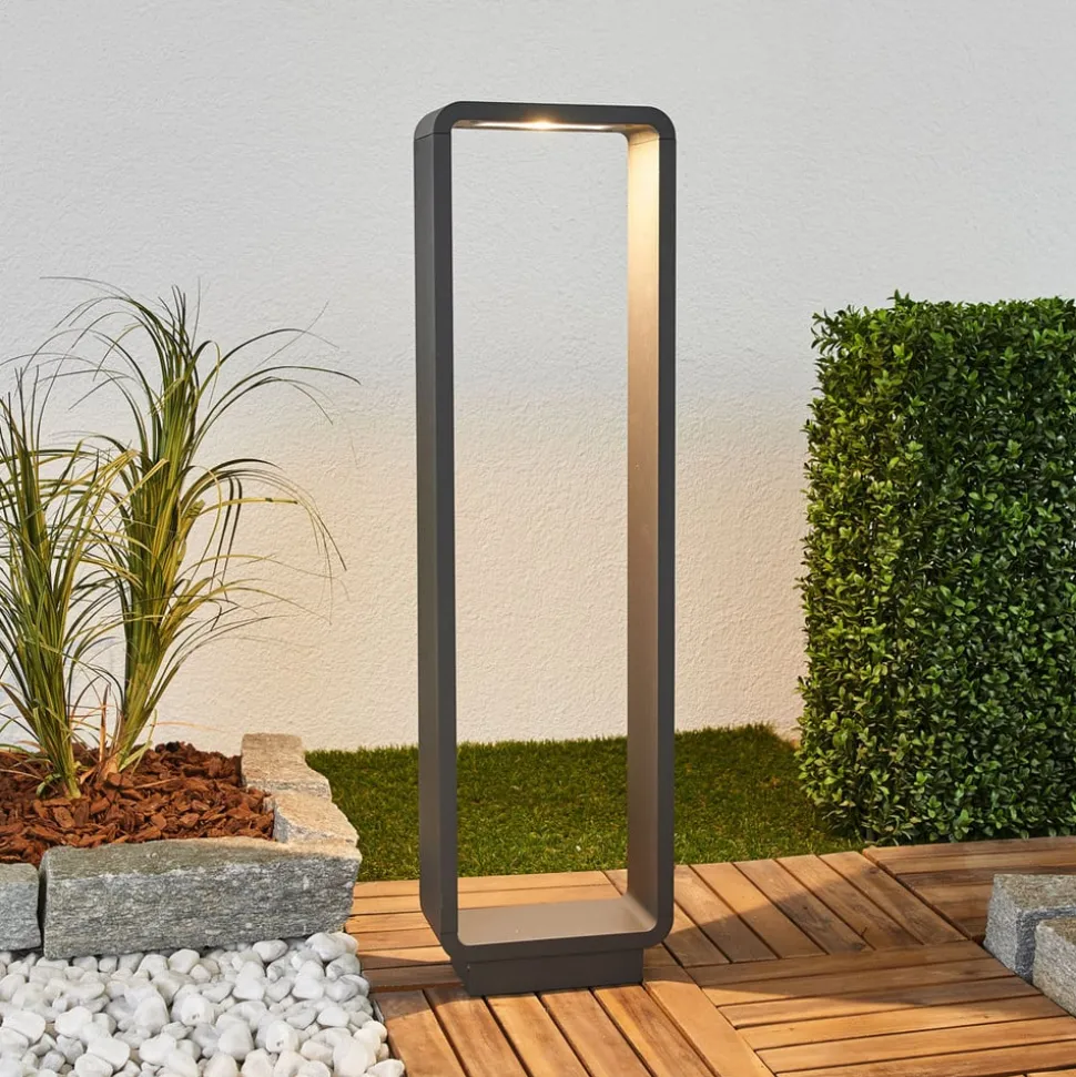 Lucande LED-gadelampe Ninon, 80 cm, antracit, metal