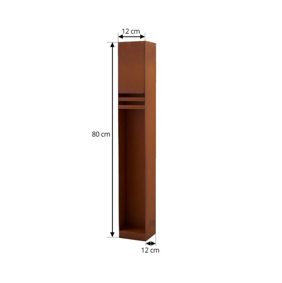 Lucande LED-gadelampe Oxido, rustfarvet, cortenstål