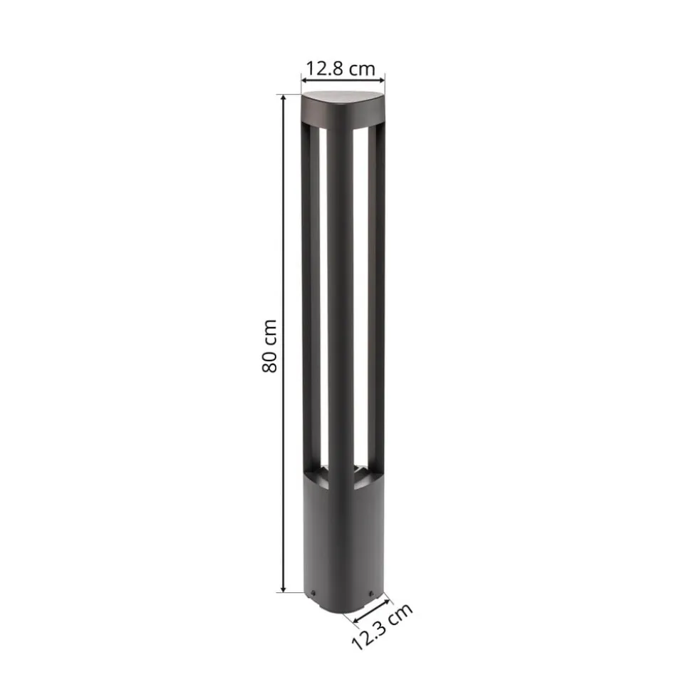 Lucande LED-gadelampe Pirron, 80 cm, trekantet, IP54