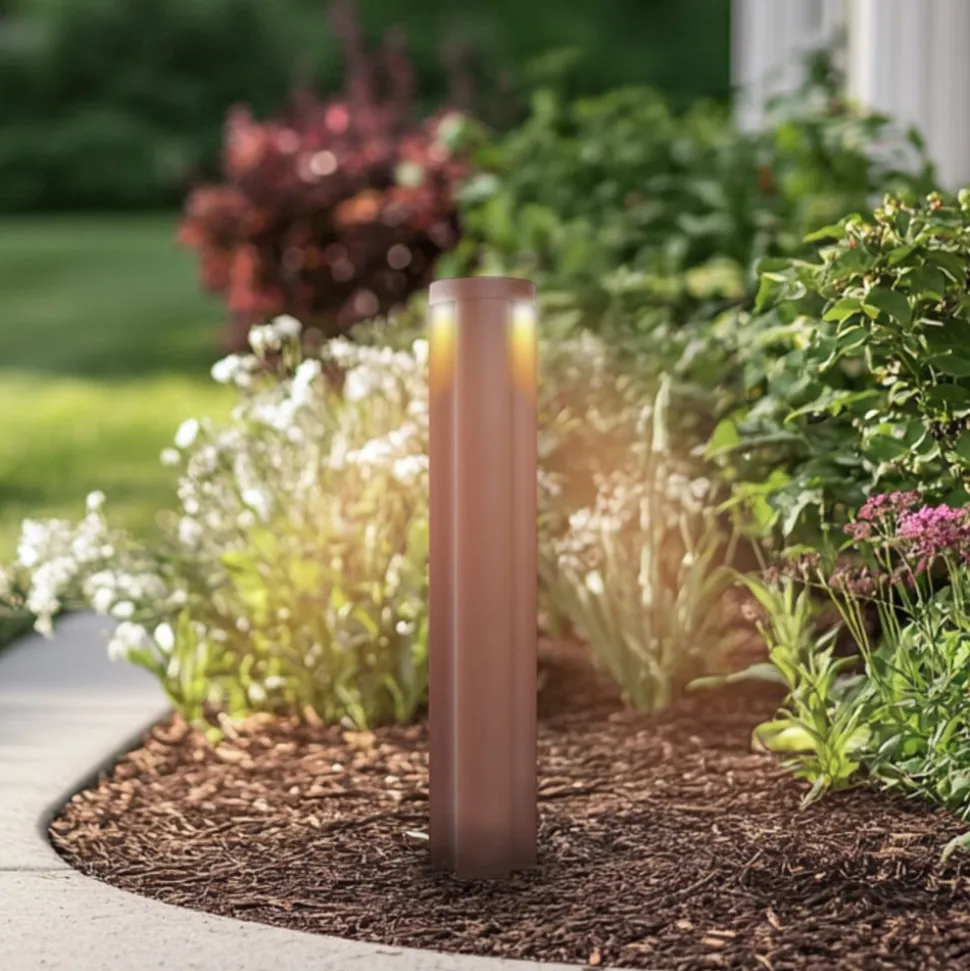 Lucande LED-gadelampe Raiku, rustfarvet, aluminium, 65 cm