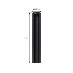 Lucande LED-gadelampe Raiku, sort, aluminium, 65 cm