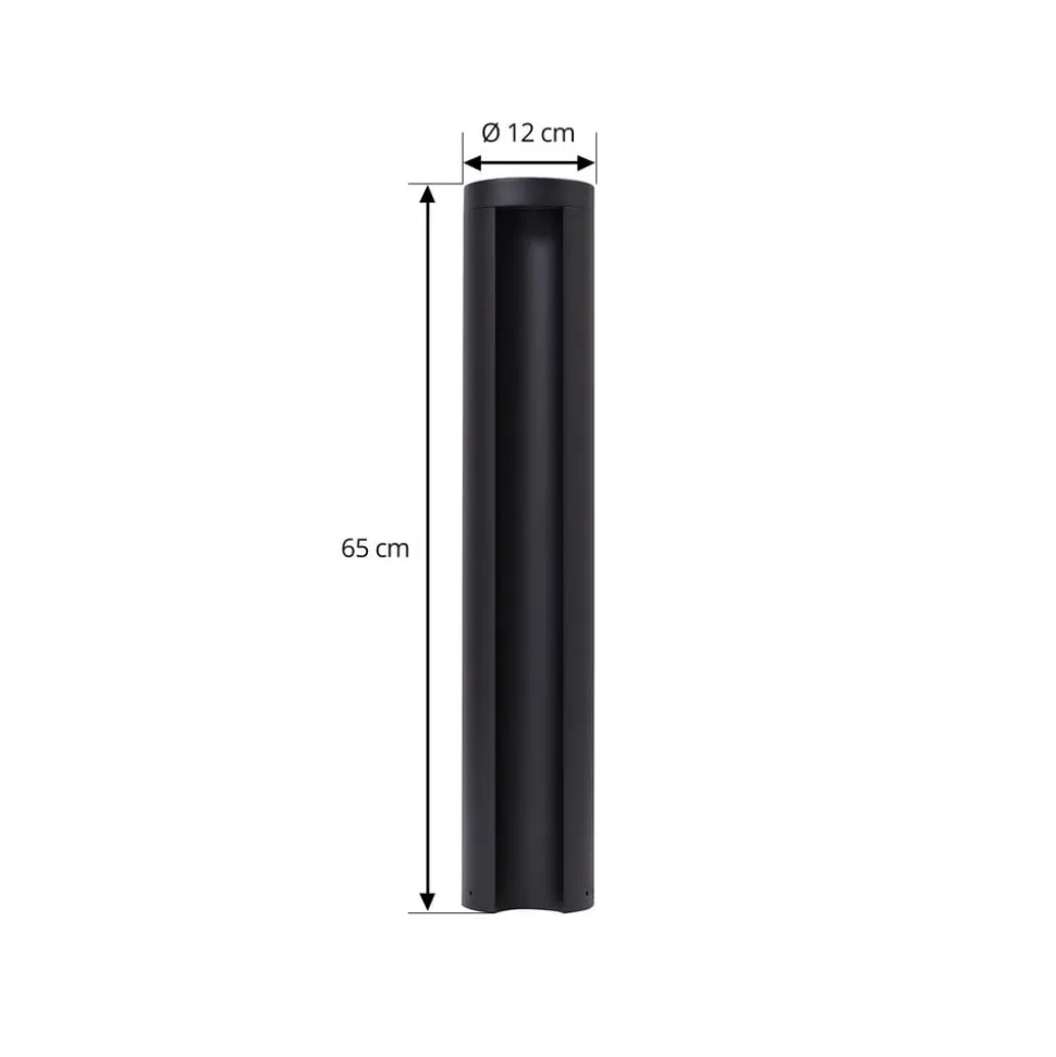 Lucande LED-gadelampe Raiku, sort, aluminium, 65 cm