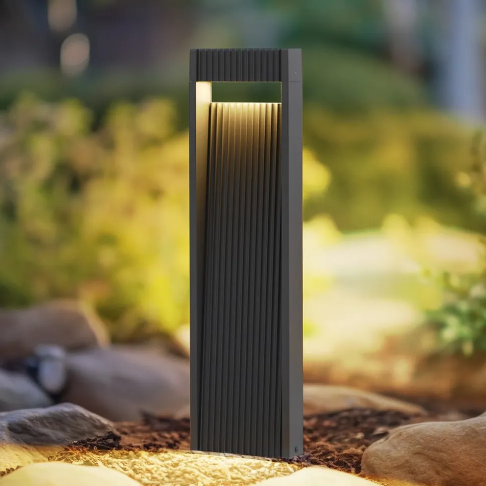 Lucande LED-gadelampe Tavion, 60 cm, antracit, IP65