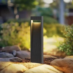 Lucande LED-gadelampe Tavion, 60 cm, antracit, IP65