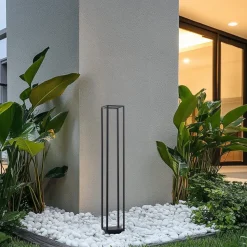 Lucande LED-gadelampe Thorvid, højde 120 cm, sort