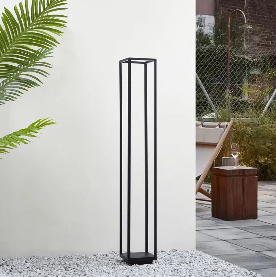 Lucande LED-gadelampe Thorvid, højde 120 cm, sort