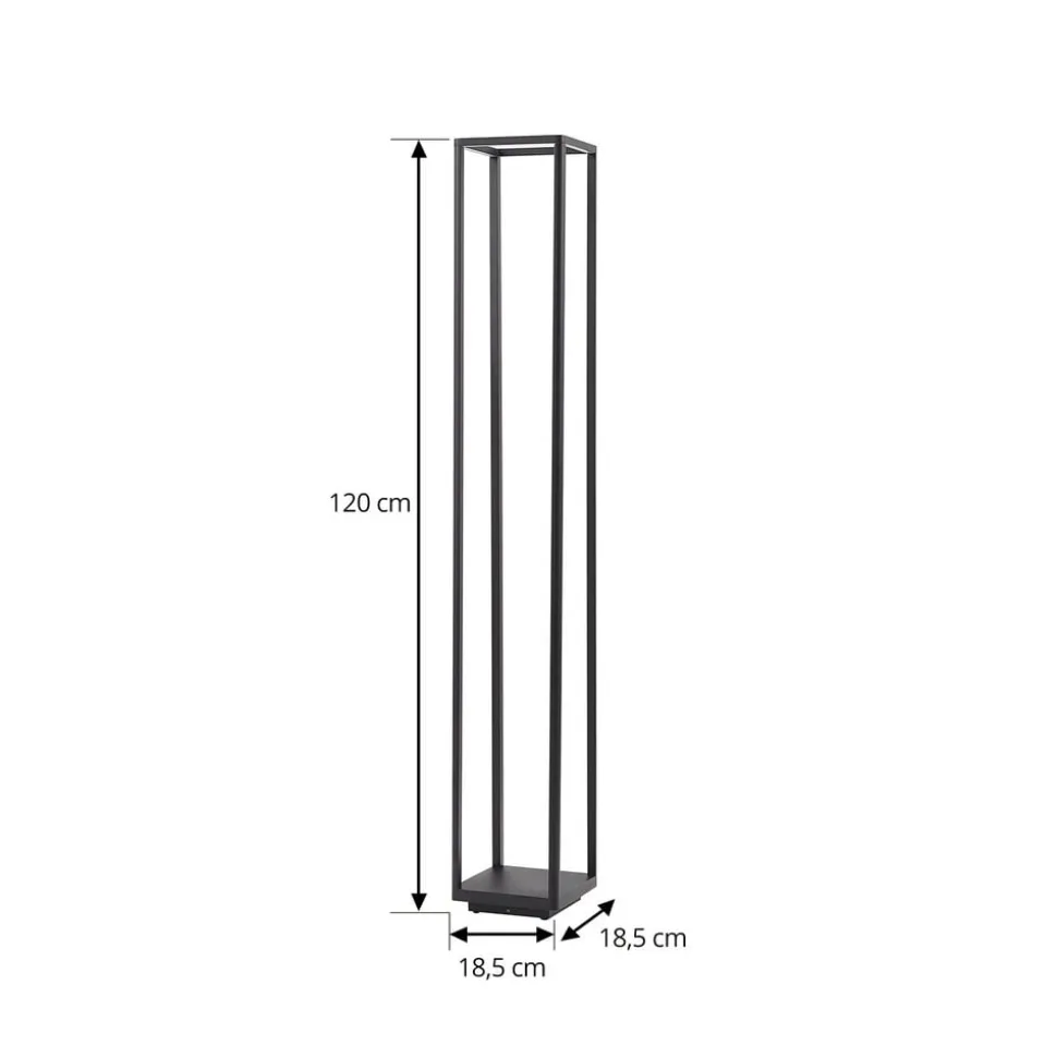 Lucande LED-gadelampe Thorvid, højde 120 cm, sort