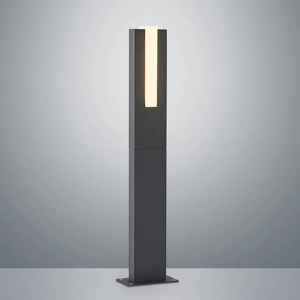 Lucande LED-gadelampe Virgalia, 65 cm, IP65, antracit