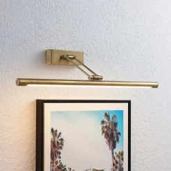 Lucande LED-gallerilampe Dimitrij, messing, metal, 54 cm