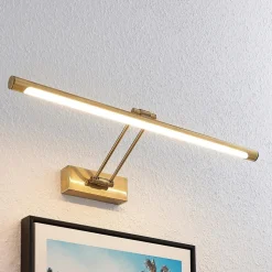 Lucande LED-gallerilampe Dimitrij, messing, metal, 54 cm