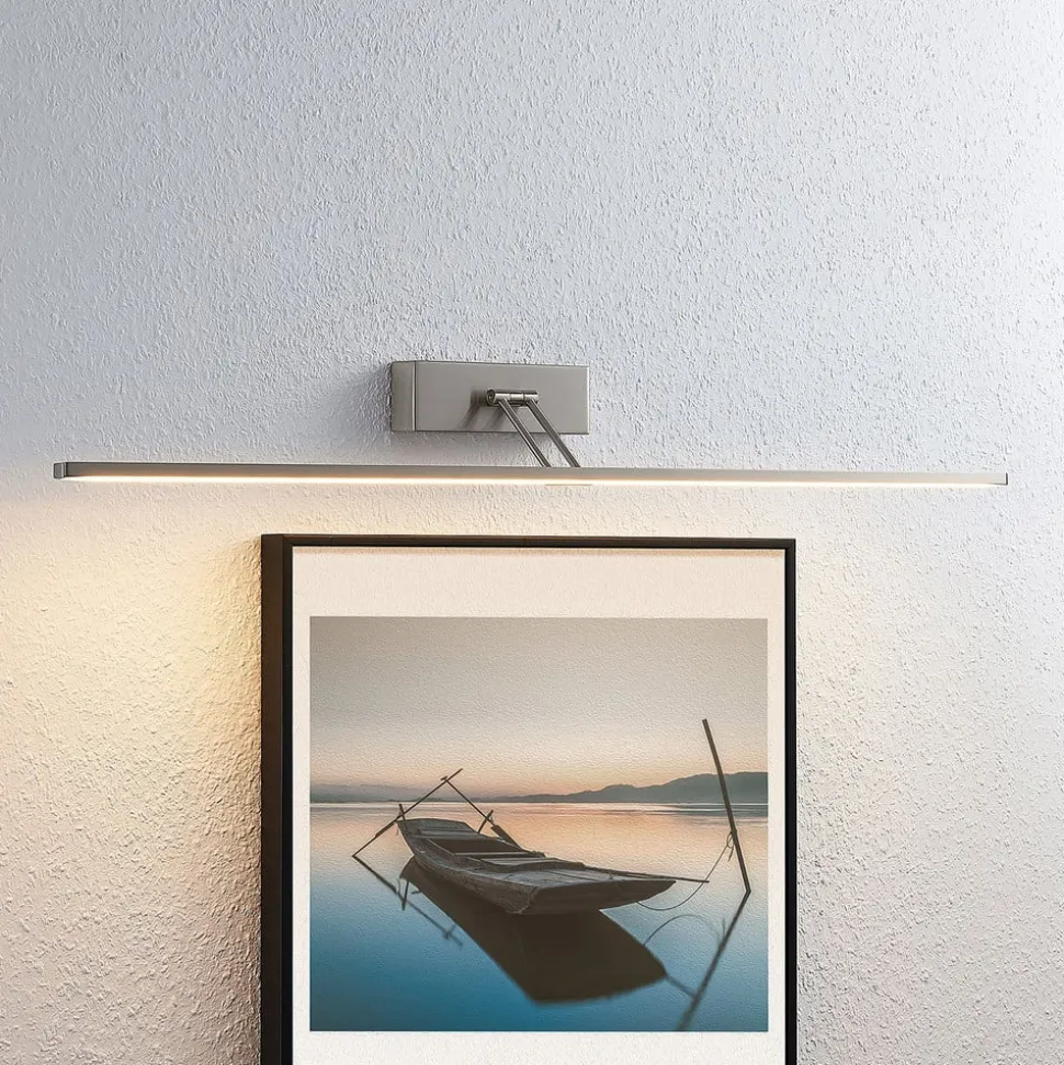 Lucande LED-gallerilampe Thibaud, 84 cm, nikkel, aluminium