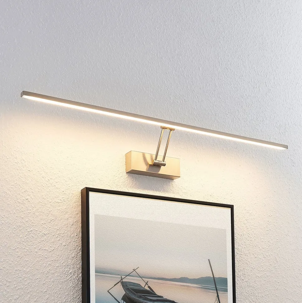 Lucande LED-gallerilampe Thibaud, 84 cm, nikkel, aluminium