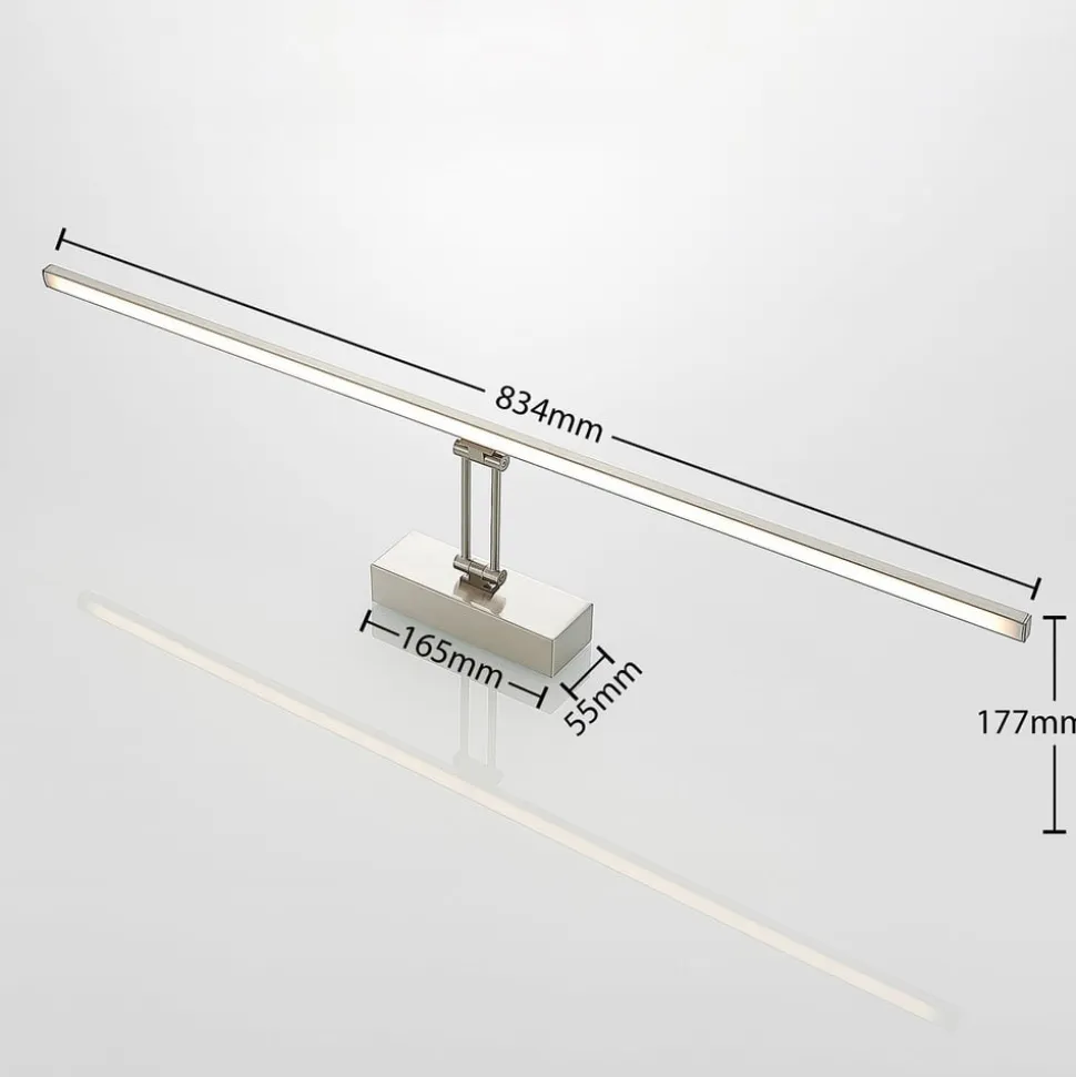 Lucande LED-gallerilampe Thibaud, 84 cm, nikkel, aluminium
