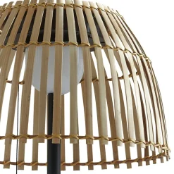 Lucande LED-gulvlampe Eligio, bambus, Ø 39 cm, RGB