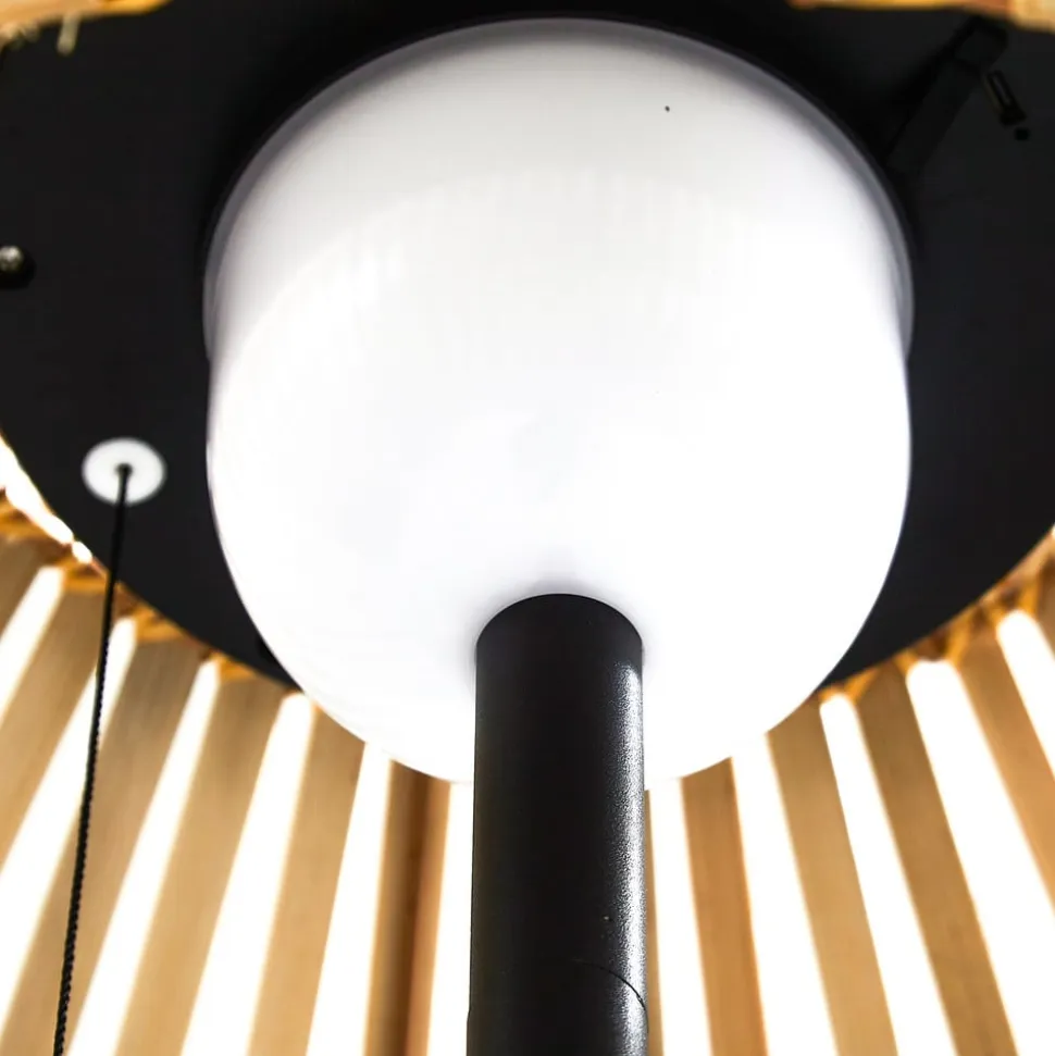 Lucande LED-gulvlampe Eligio, bambus, Ø 39 cm, RGB