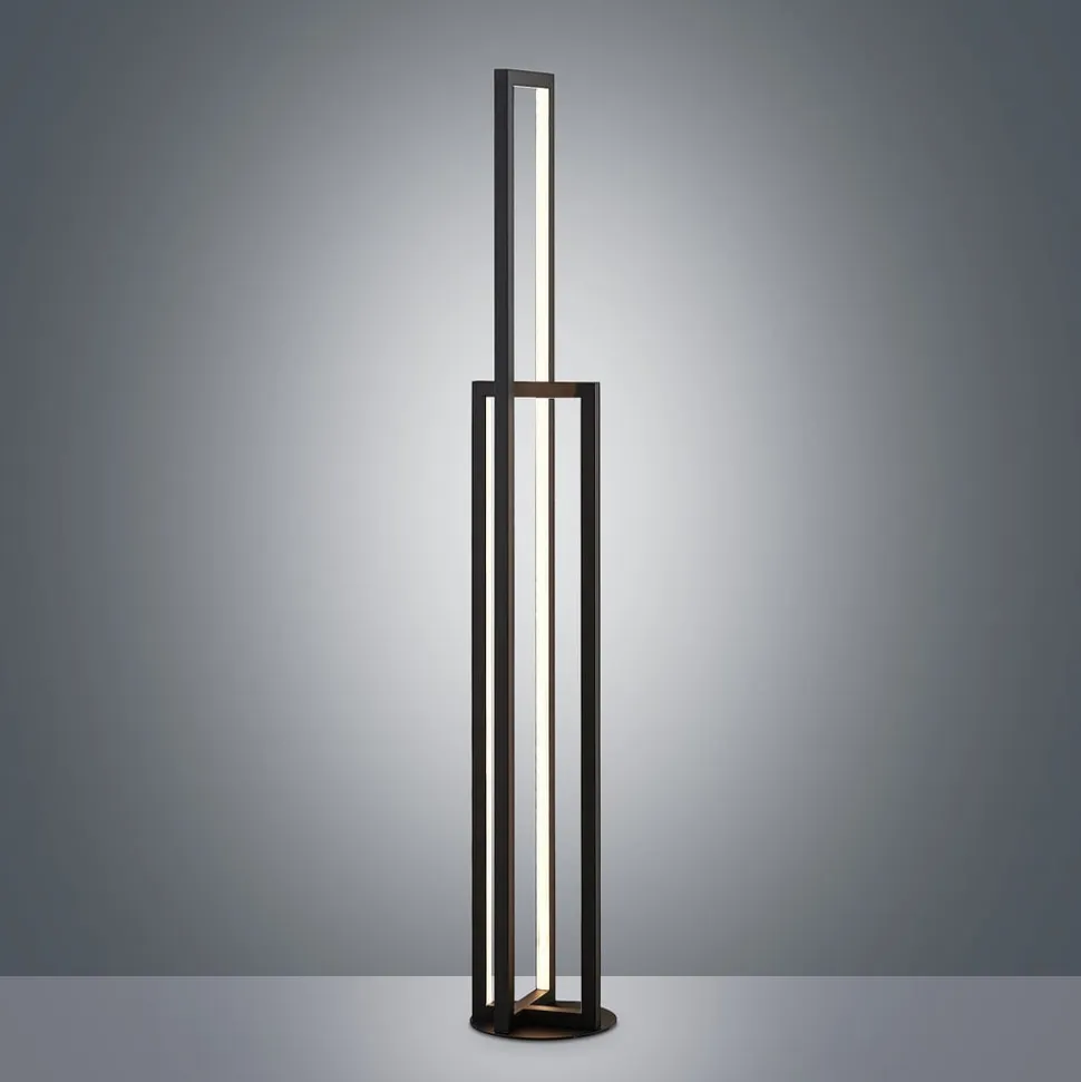 Lucande LED-gulvlampe Hylda, 123 cm, sort, aluminium