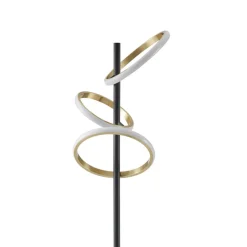 Lucande LED-gulvlampe Madu, sort, metal, 160 cm, dæmpbar