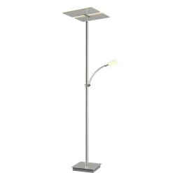 Lucande LED-gulvlampe Parthena, nikkel, metal, 180 cm