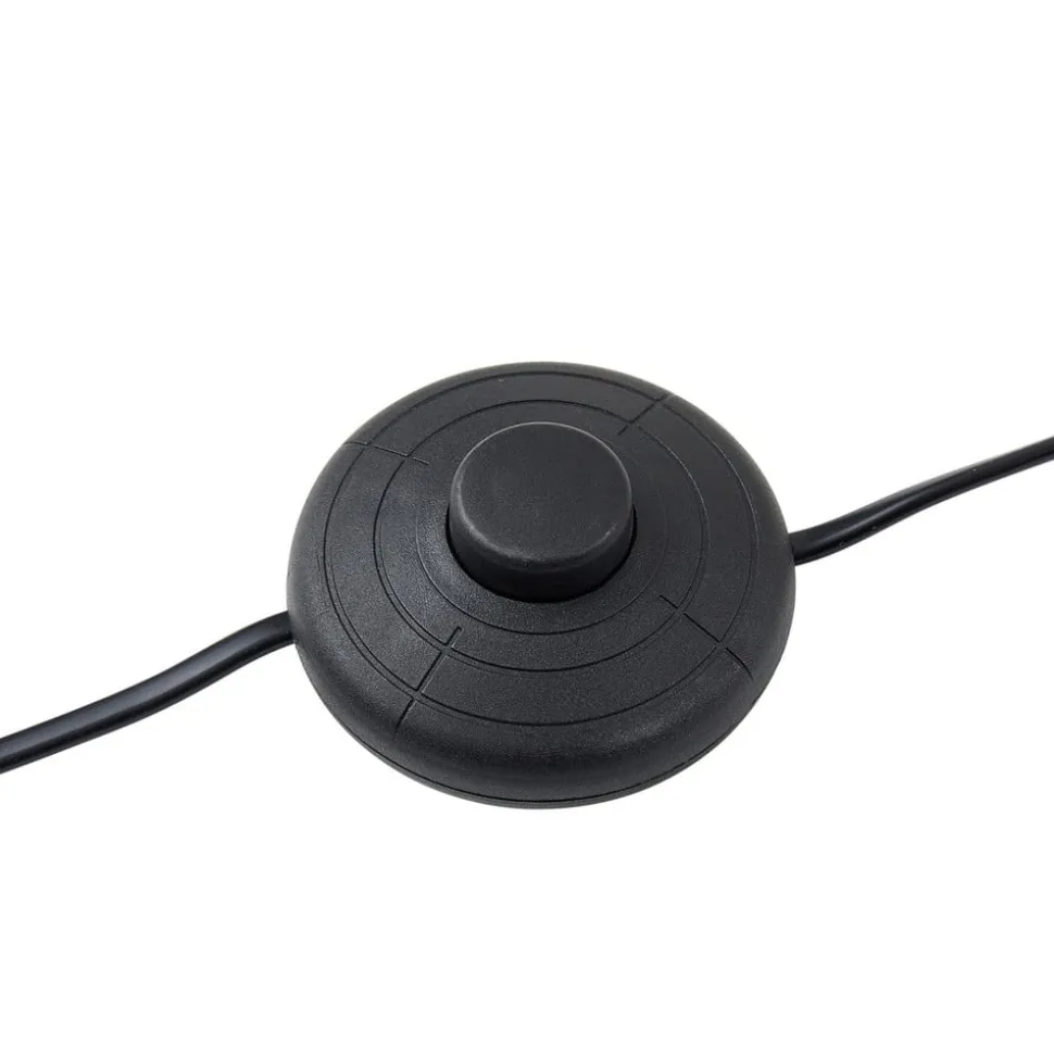Lucande LED-gulvlampe Rodado, sort, 132 cm, aluminium