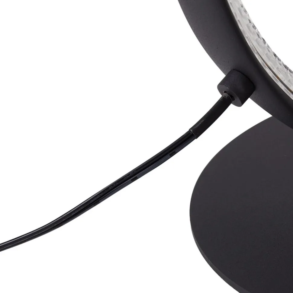 Lucande LED-gulvlampe Rodado, sort, 132 cm, aluminium