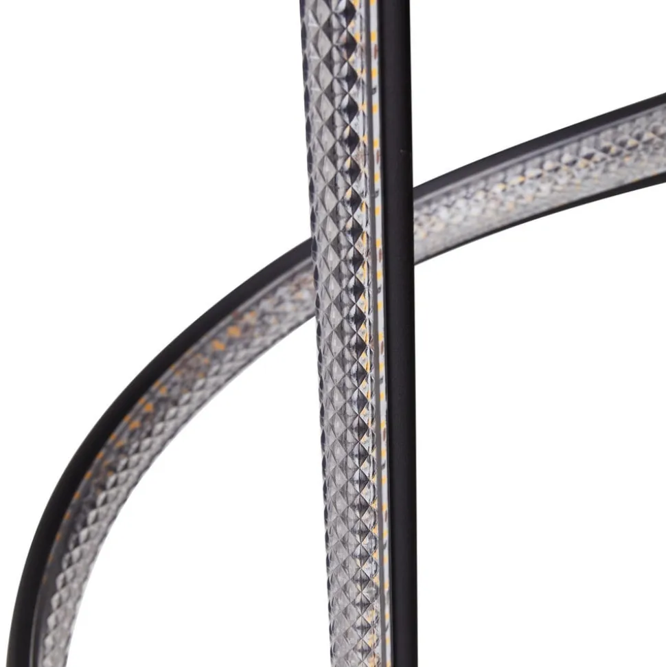 Lucande LED-gulvlampe Rodado, sort, 132 cm, aluminium