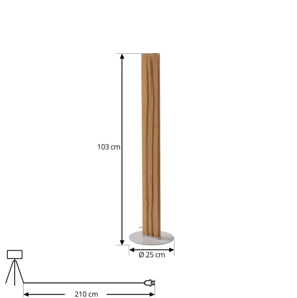 Lucande LED-gulvlampe Silja, 101 cm, træ, resin, 3000K