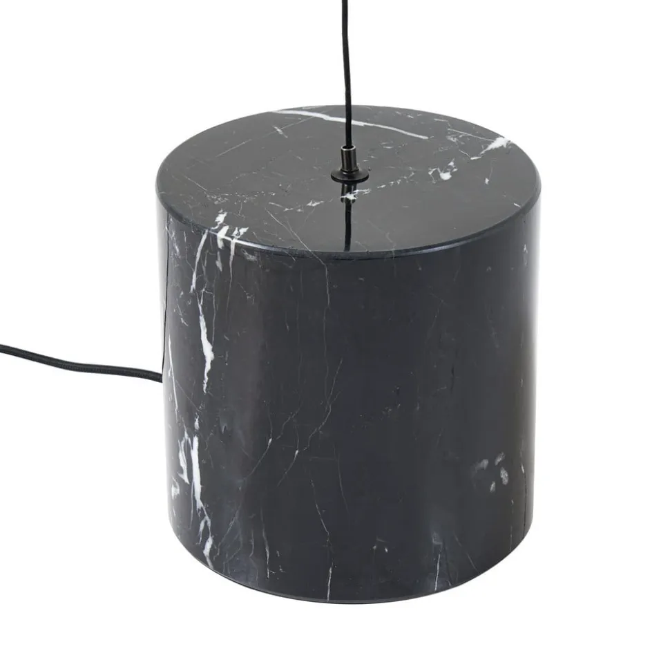Lucande LED-gulvlampe Sphere, sort/opal, glas, dæmpbar