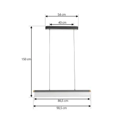 Lucande LED-hængelampe Alania, transparent, metal, 86,5 cm