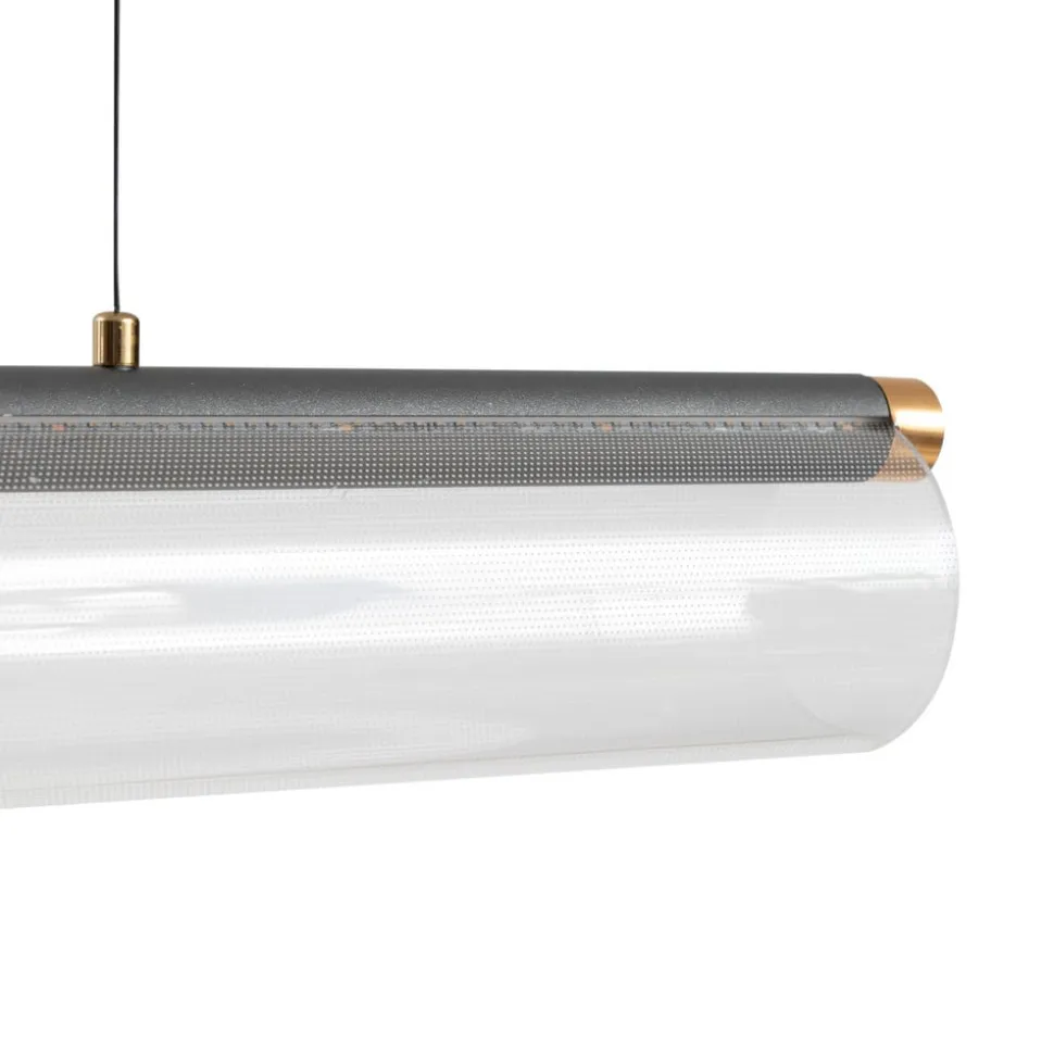Lucande LED-hængelampe Alania, transparent, metal, 86,5 cm