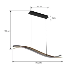 Lucande LED-hængelampe Alevia, sort/guld, CCT