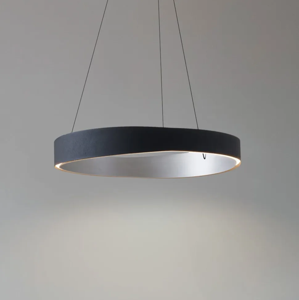 Lucande LED-hængelampe Daelor, sort/alu, CCT, dæmpbar
